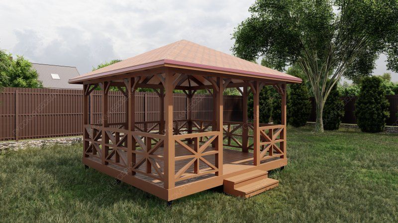 Квадратная беседка ЛОНДОН 4х4