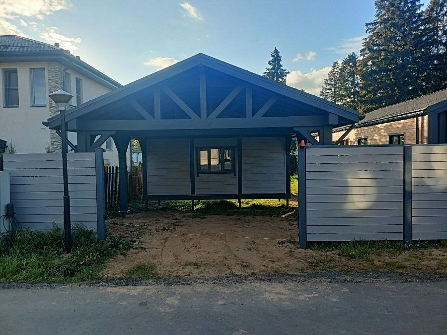 Навес для машин с хозблоком РИМ