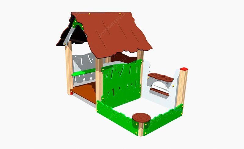 Домик Хижина с песочницей