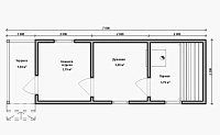 Мобильная баня 2.3 на 7
