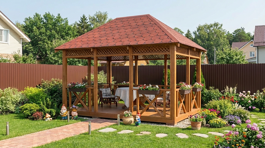 Прямоугольная беседка Дюссельдорф